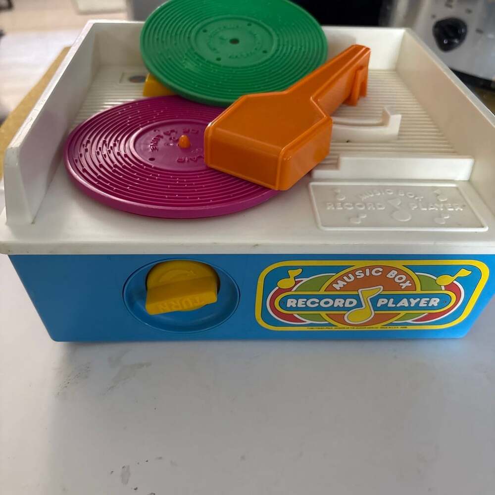Vintage Fisher-Price Music Box Record Player with Records